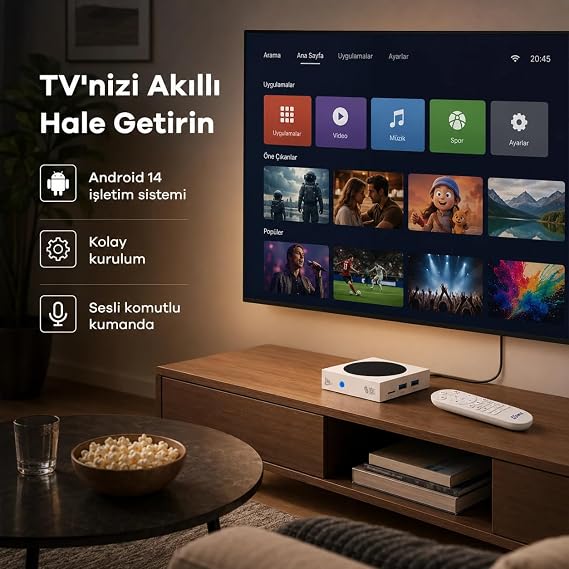 Pell 8K Ultra HD Android 14 TV Box