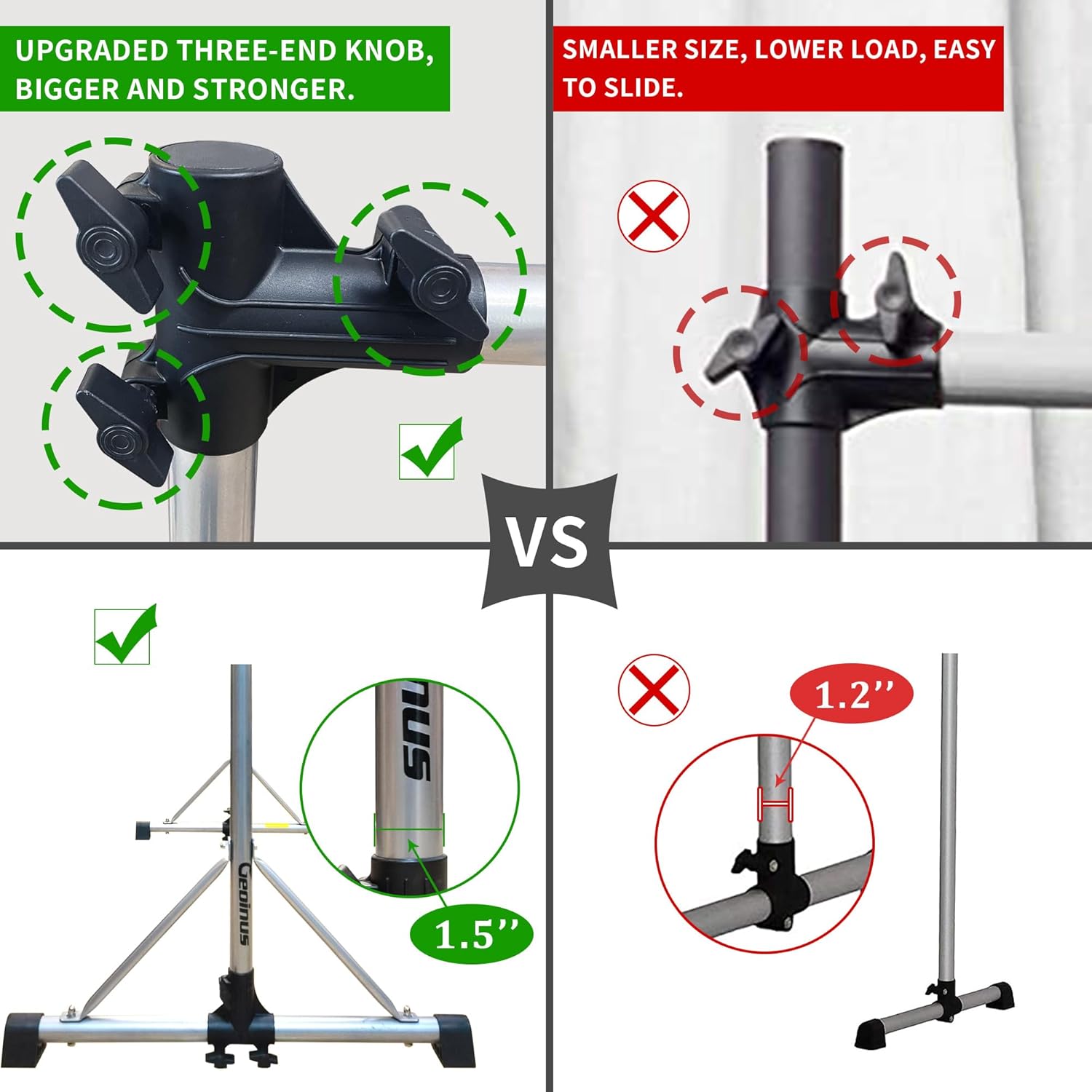 NO Wobble, 5FT Portable Ballet Barre Bar, Adjustable Freestanding Double Ballet Barre for Girls Kids & Adults, Stable Bar for Stretching, Studio Dancing, Home Workout, Max Load 350lbs