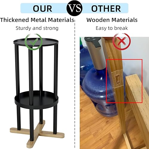 Miniatura 2 de Soporte de metal con dispensador de agua de madera, soportes de agua para dispensador de botellas de 1 a 5 galones, dispensador de agua de cerámica