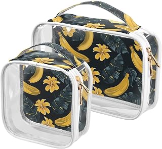 2 Pack clear toiletry bag large TSA approved water-resistant travel cosmetic bag shaving essentials Hawaiian