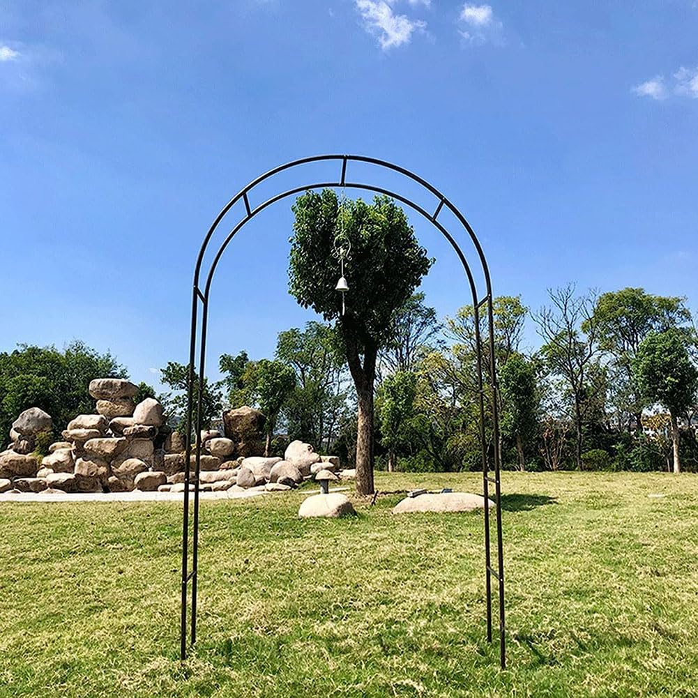 Metal Garden Arch Heavy Duty Arbor Trellis Wide 120Cm 140Cm 180Cm 240Cm 300Cm 350Cm Wedding Rose Arch Decoration Balloon Support Rack,Black,W3M*H2.2M