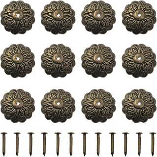 30PCS Zinc Alloy Flower Washers with Pop Nails Securing Round Sofa Decorative Nails for Vintage Wooden Crates Clothing Footwear DIY Production Furniture Hardware Accessories