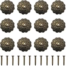 30PCS Zinc Alloy Flower Washers with Pop Nails Securing Round Sofa Decorative Nails for Vintage Wooden Crates Clothing Footwear DIY Production Furniture Hardware Accessories