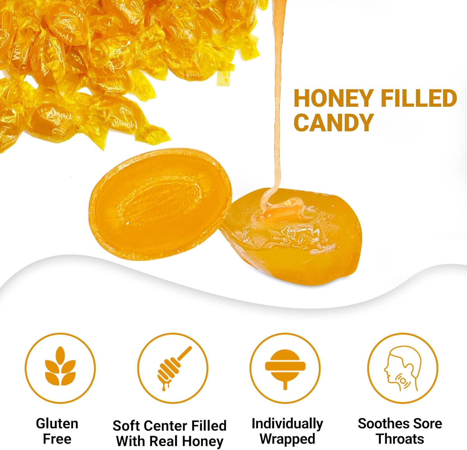 ey Filled Hard Candy - Indivily Wrapped ey Hard Candy - 2 Pound