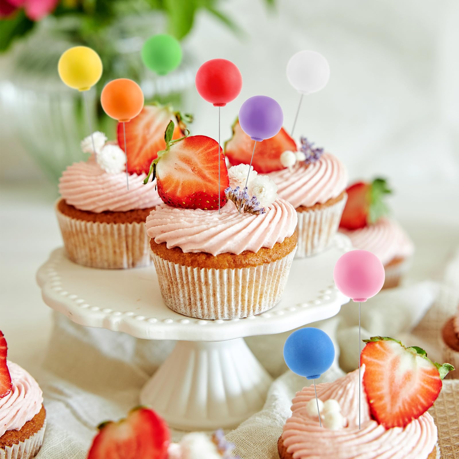 16 pezzi mini toppers per torta con palloncini colorati arcobaleno cake topper per compleanno baby shower decorazioni per torte per feste di matrimonio  15
