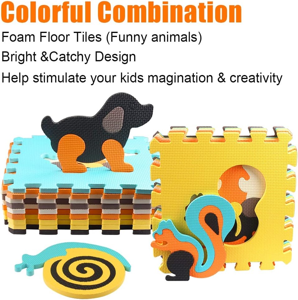 StillCool Baby Play Mat with Fence 0.39 inch Thick Interlocking Foam Floor Tiles Kids Puzzle Mat Baby Crawling Mat : Toys & Games