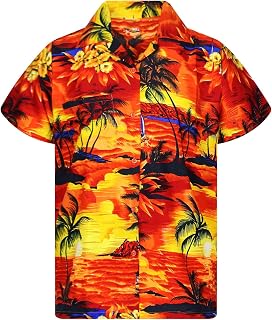 Trend-Hawaiian-Shirt Men Short-Sleeve Front-Pocket Stylish Funky Sun Surf-Boards Palms Unisex