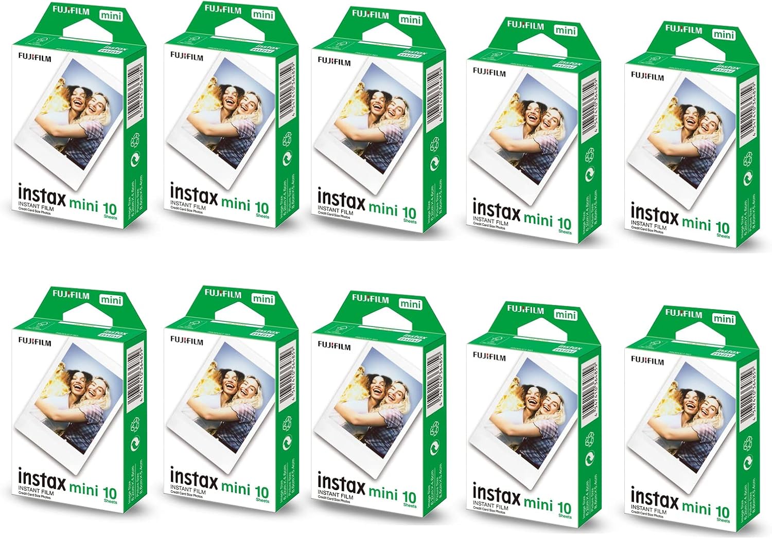 Fujifilm Party pack, Instax Film Mini, bundle of 10 packs, 100 Shot
