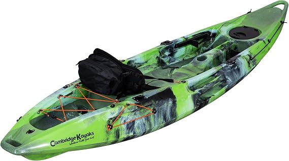 Cambridge Kayaks Quest Single 1 Plus 1 Sit-On-Top Kayak, 180kg Capacity, 208cm Leg Room, 5 Rod Holders,