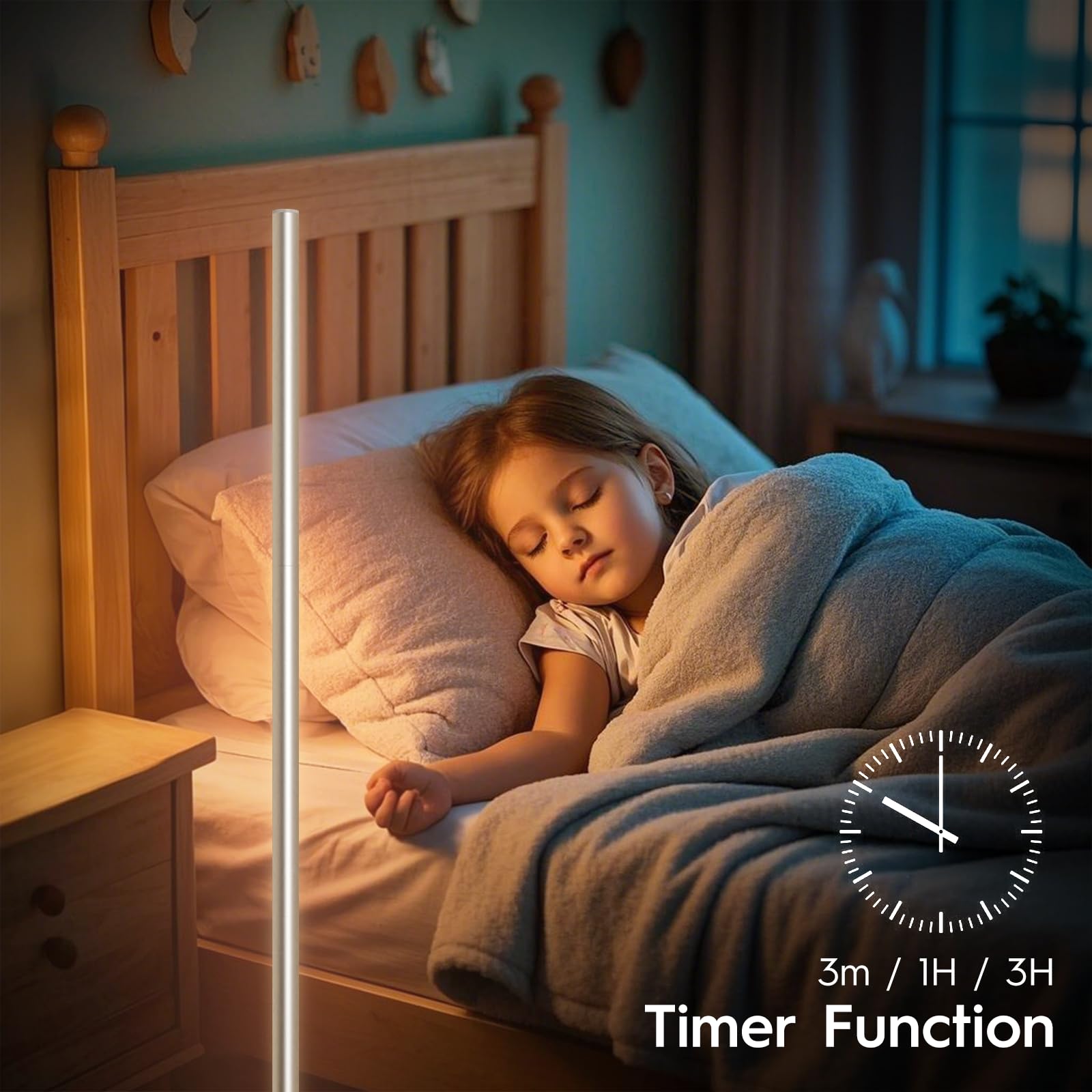 Lámpara de pie LED de esquina para sala de estar, luz minimalista con control remoto, colores y brillo ajustables continuos de 2700 a 6500 K, luz brillante de lectura moderna, lámpara de pie de 58 4