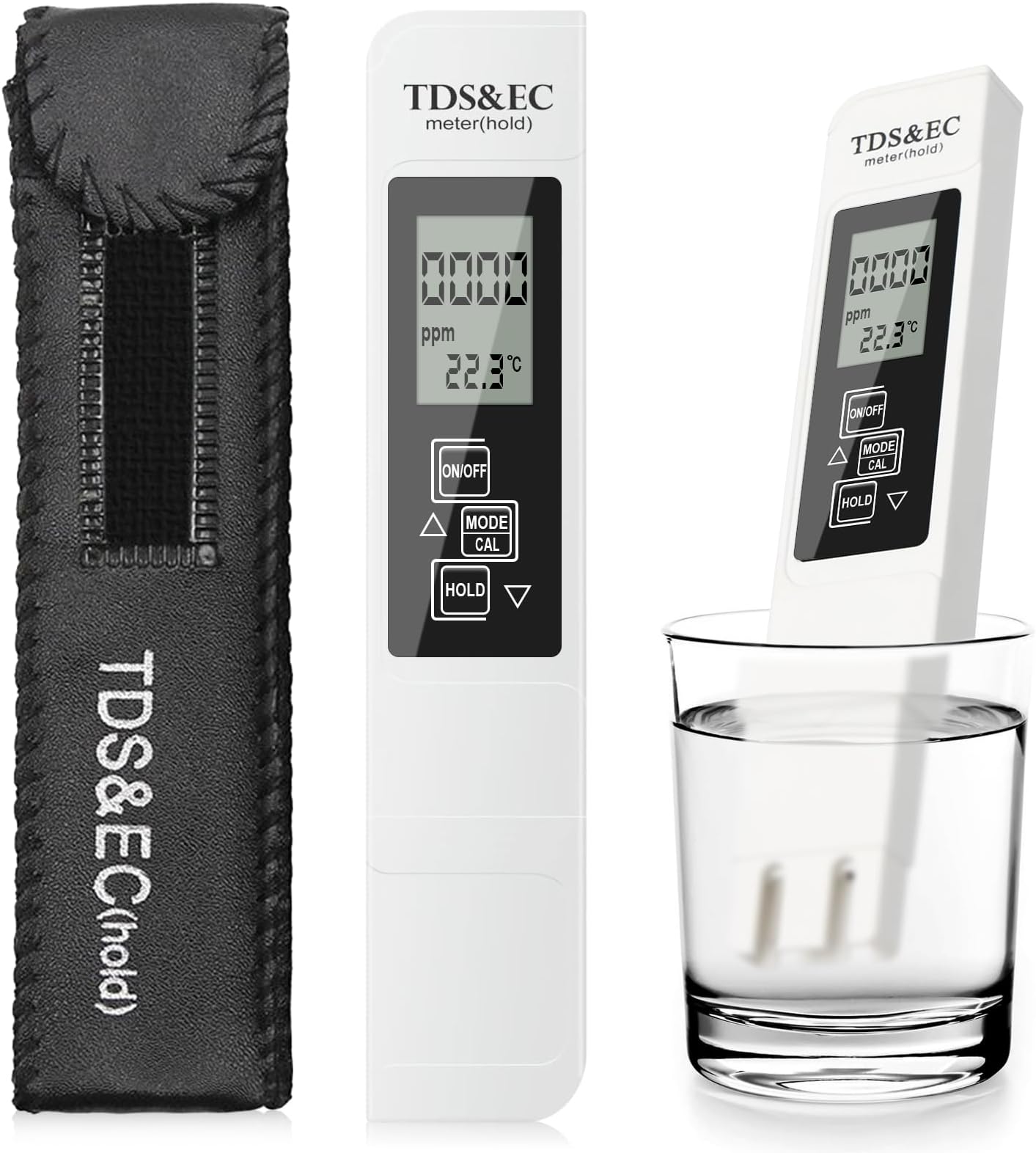 Professional 3-in-1 Pond Water Testing Kit LCD Digital TDS & EC Temperature Meter