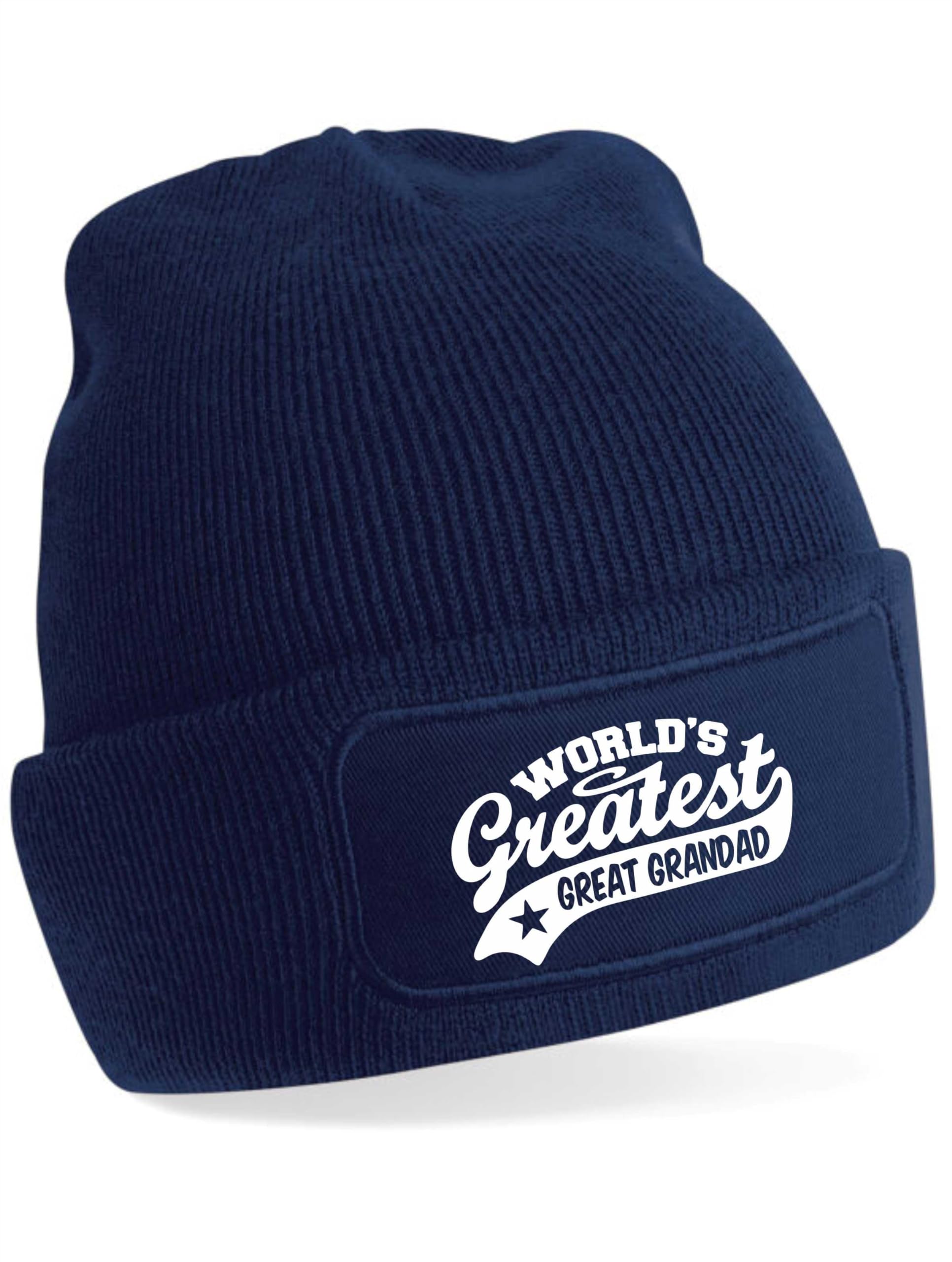 Print4U Beanie Hat Greatest Great Grandad Gift for Men Birthday Fathers Day Blue