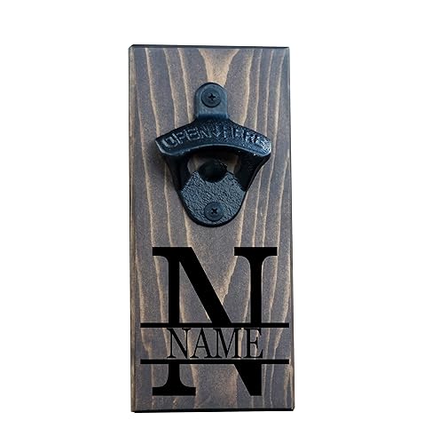 Miniatura 1 de Otzzy Personalized Unique Husband Boyfriend Monogram Wall Mounted Bottle Opener Anniversary Gifts For Him Anniversary Gifts For Husband Gifts For