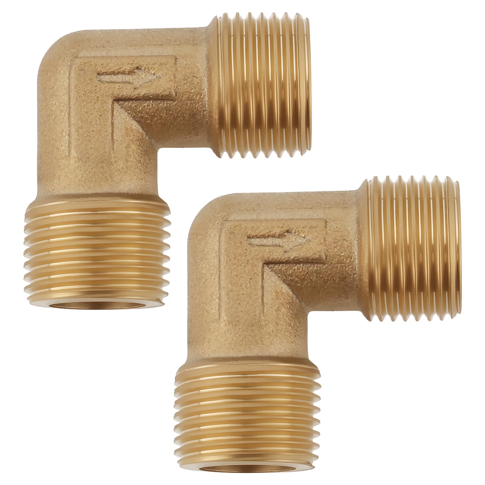 Create idea 2Pcs 16.5mm Male Thread 90 Degree Elbow Brass Connector Suitable for Oil-Free Air Compressor