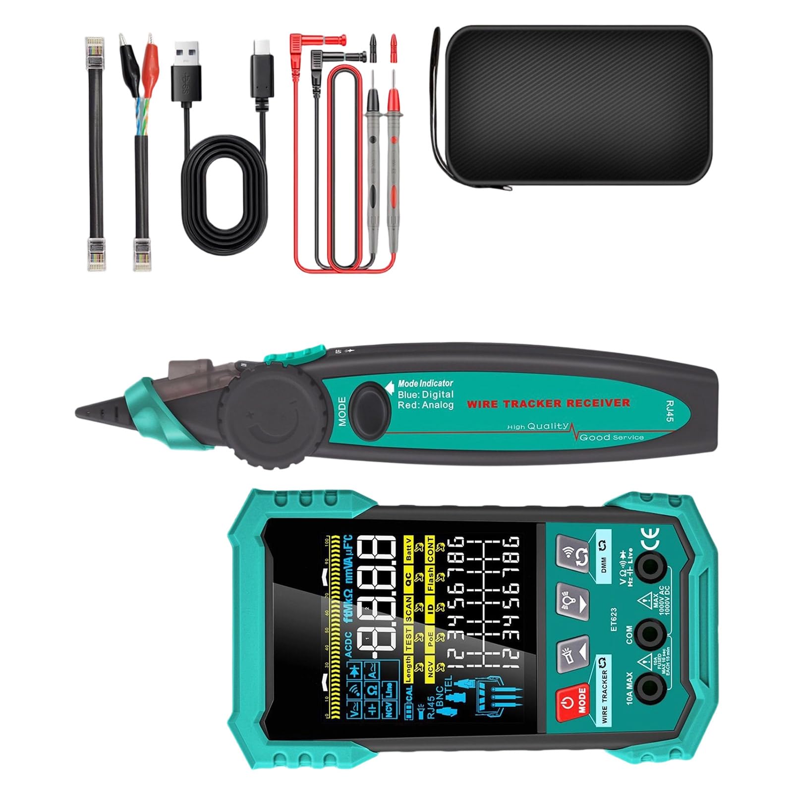 Multifunctional Networks Cable Trackers Multimeter Voltages Measurement Device for Home Repair and Outdoor Power Work Tester for Networks Maintenance