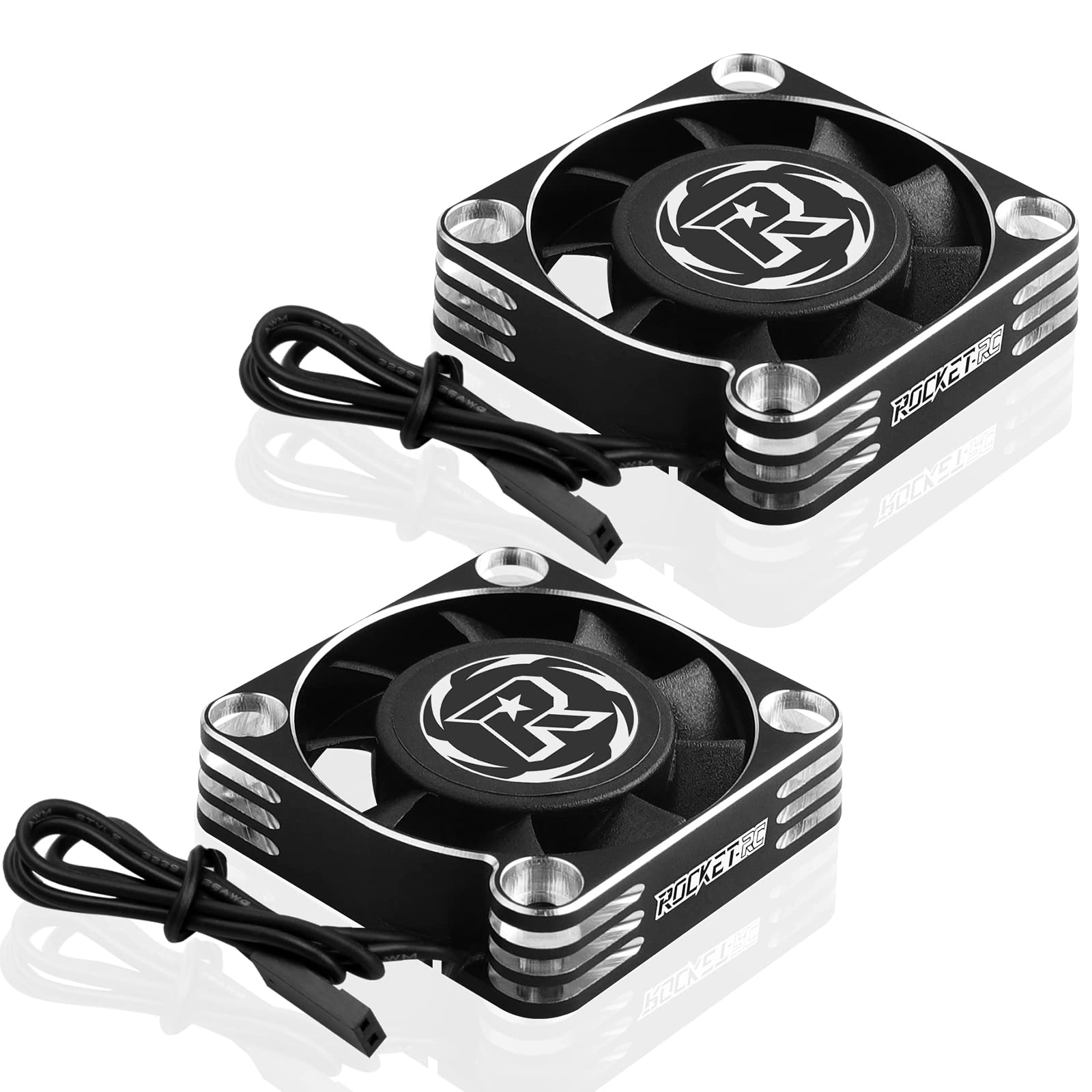 2Pack 16000RPM RC Motor Cooling Fan 40mm 8.5V Aluminum RC Fans Replacement Parts for Diameter 40-50mm Motor Heatsink for 1:8 1:5 Scale RC Car Turck (