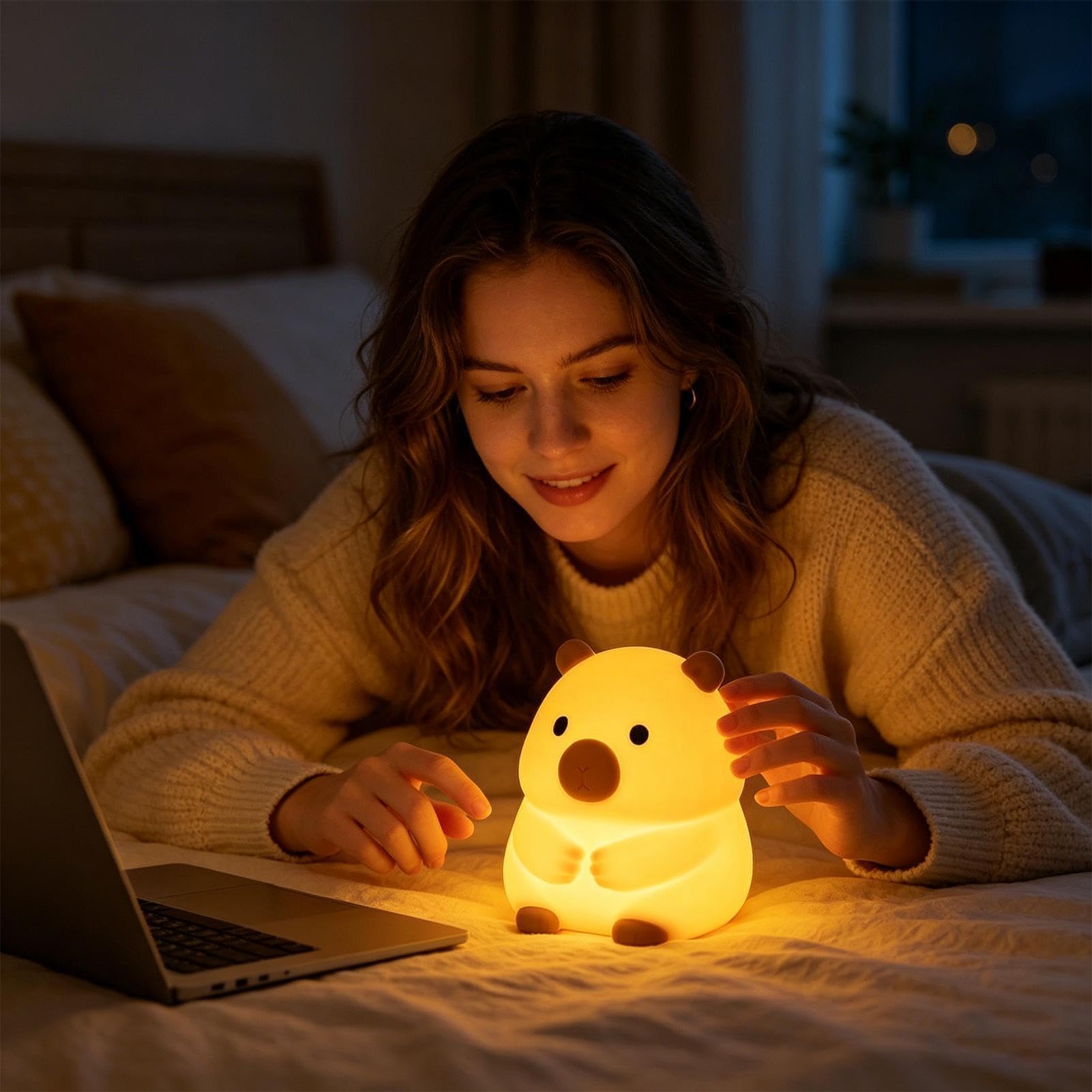 Luz nocturna de animales regulable con temporizador, perfecta para niños, adultos, dormitorio, hogar, mesita de noche, cuentos para dormir y lactancia materna