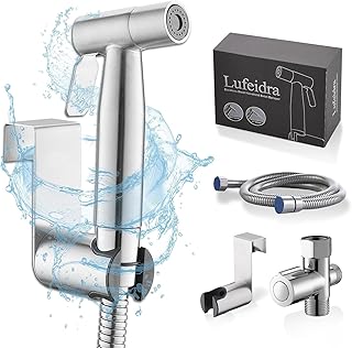 Handheld Bidet Sprayer for Toilet-Adjustable Water Pressure Jet Sprayer for Feminine Wash, LUFEIDRA Stainless Steel Bidets for Existing Toilets Muslim Shower Cloth Diaper Sprayer Bidet Attachment