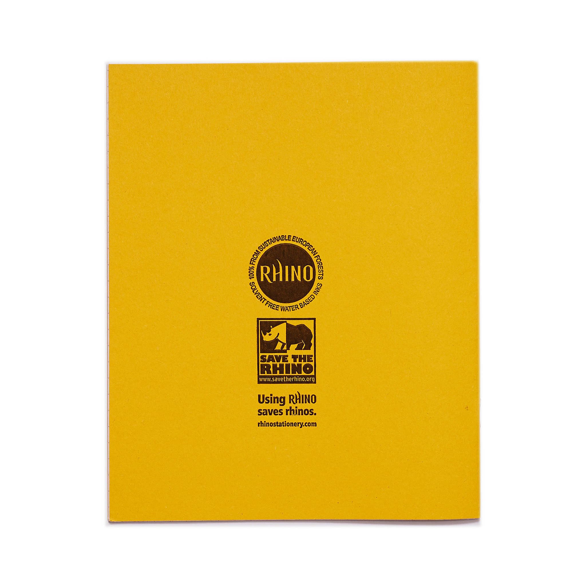 RHINO 8 X 6.5" Exercise Books, 32-Page / 7mm Squared Paper Notebook, 10-Pack, Writing Book, Office & School Stationery Supplies, Yellow