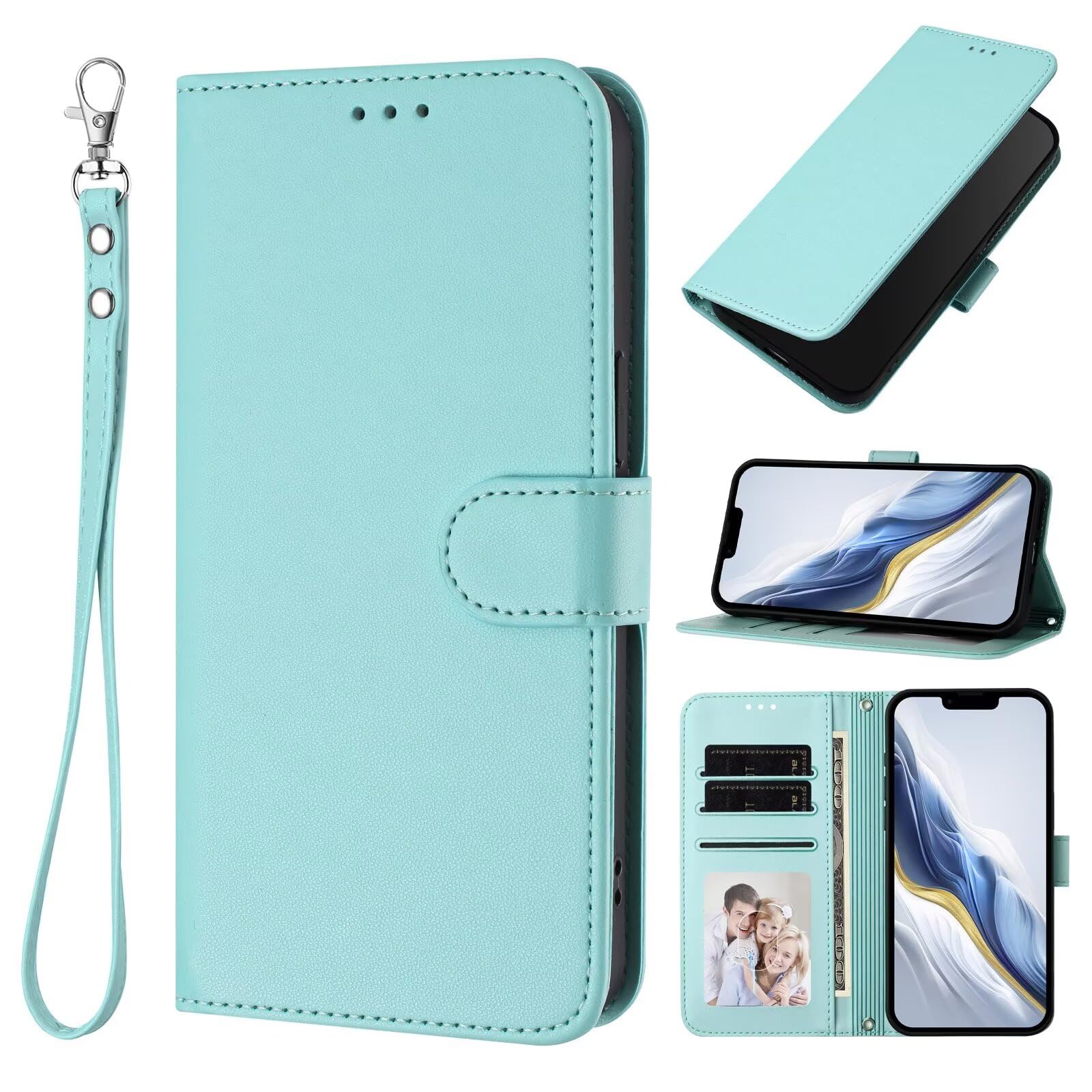 Coque Portefeuille Pour Honor X5C Plus - Cuir PU, Protection TPU, 2 Emplacements Cartes, Support Magnétique - Marron - 11
