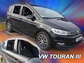 J&J AUTOMOTIVE Wind Deflectors Suitable for Volkswagen Touran from 2015 4-Piece Heko Rain Deflector Front Rear Tinted Dark Fit