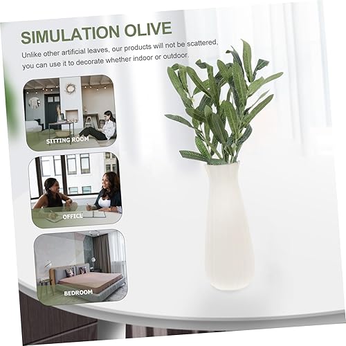 Miniatura 5 de Hojas de ramas de olivo artificiales, tallos de hojas de olivo artificiales para interiores, hogar, boda, arreglos florales, selecciones verdes