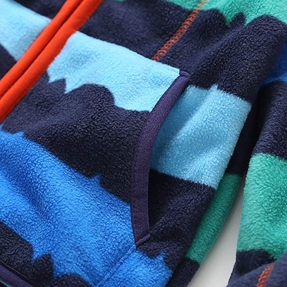 Boys Clothes Fall Winter Warm Stripe Zipper Fleece Hoody