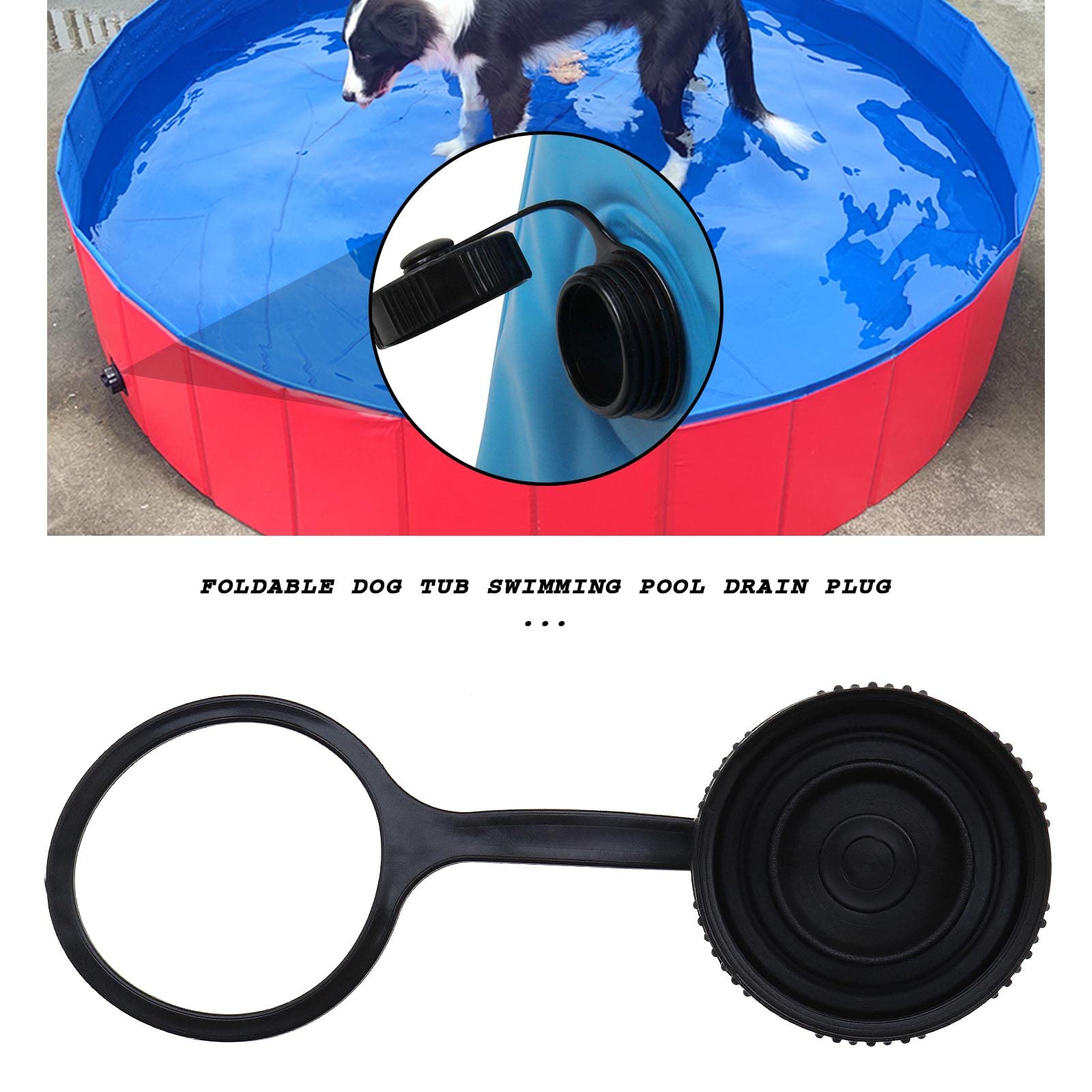 80x30cm Piscine pour Chien Pliable, Baignoire Douche Bassin Jeu pour Chien/ Chat/Animal Extérieur-Bleu-Fei Yu
