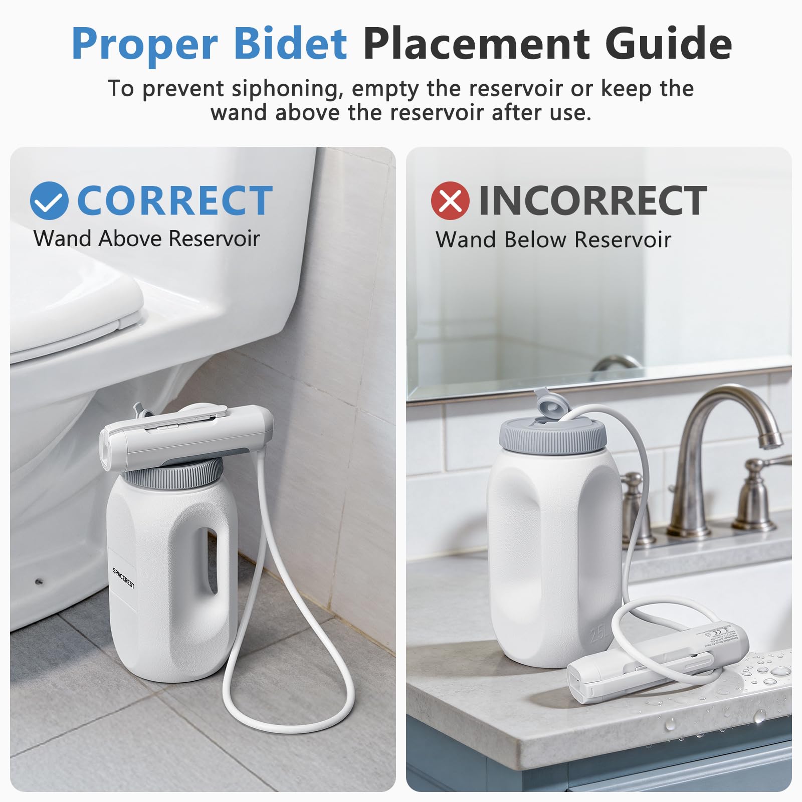 Travel Bidet for Home Hotel use Portable Bidet for Travel with Adjustable High Pressure Flush Angle IPX7 Waterproof — view 5