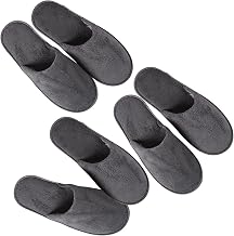 3 Pairs Hotel Slippers Spa Slippers, Soft Coral Velvet Guest Thick 6mm Soles Travel, Bathroom for Travel Hotel Home Guests House (Grey)