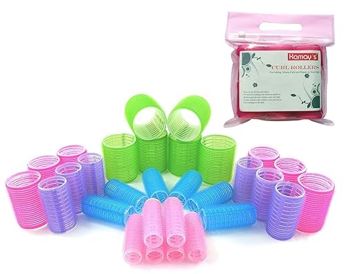 Miniatura 9 de Kamay's - 30 rodillos de nailon de 5 tamaños para el cabello, rizadores de pelo diseño atractivo para bricolaje o peluquería