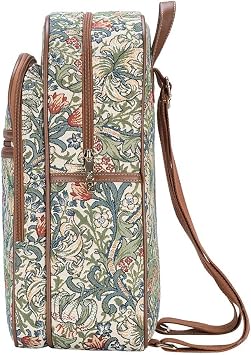 Signare Tapestry Backpack for Women Computer Rucksack Knapsack bookbags for women In Golden Lily Design (BKPK-GLILY)