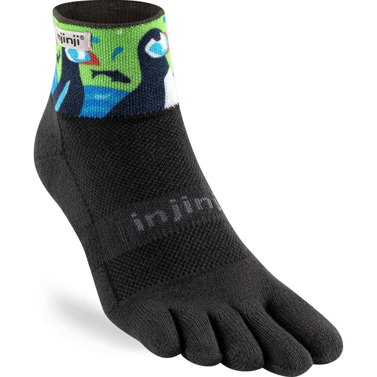 Injinji Unisex Multicoloured Trail Midweight Mini Crew Artist Design Puffins L, L