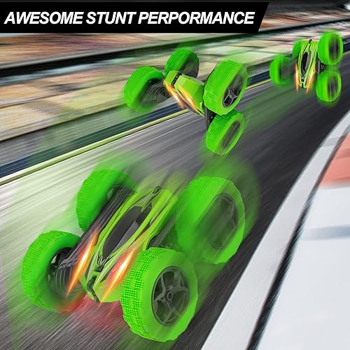 Miniatura 4 de Lumiparty Paquete de 3 autos de acrobacias a control remoto  Vehículo de orugas de roca de alta velocidad  360 giratorio  4WD Off-Road  Volteo de