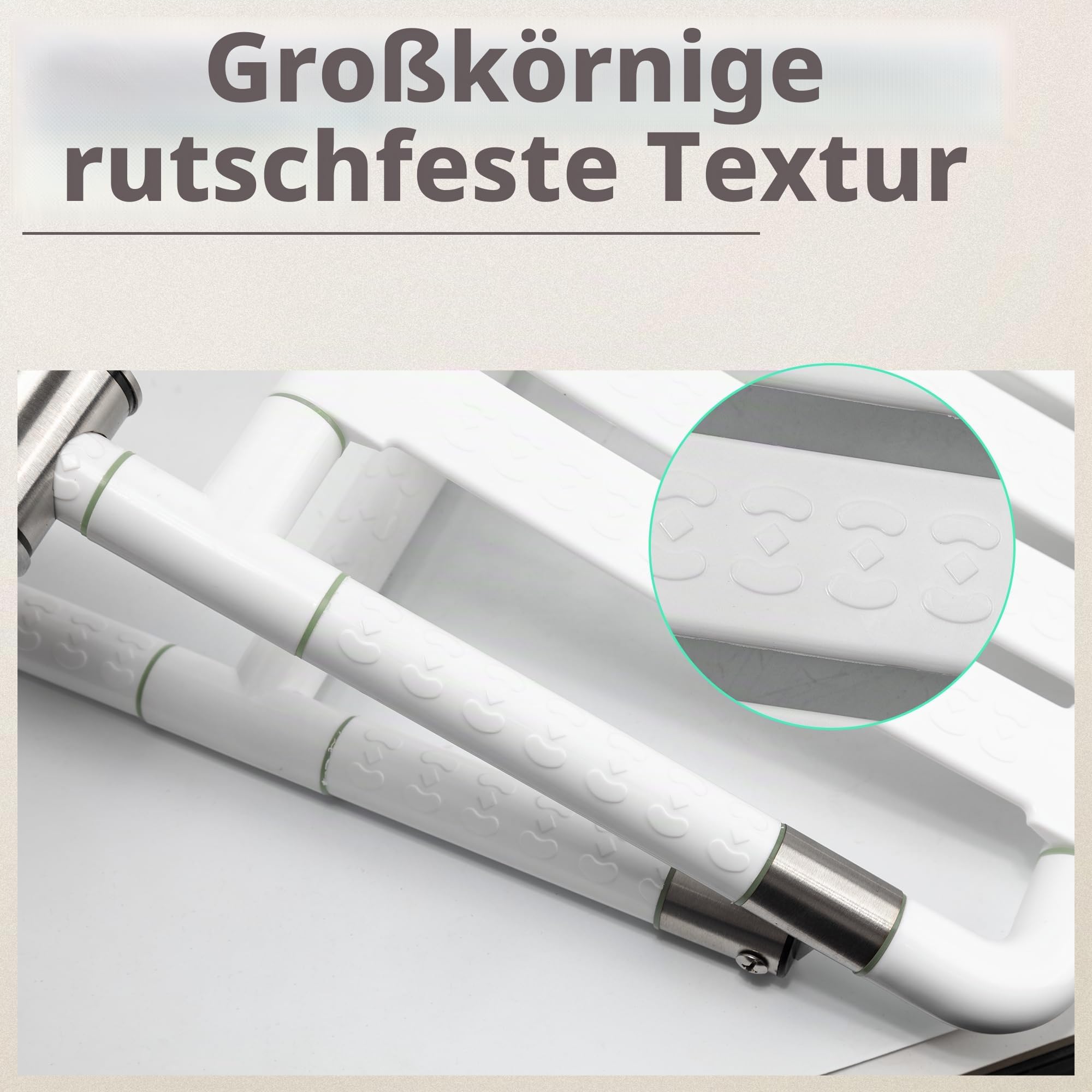 ITSOGOO Duschklappsitz Für Wandmontage mit Stützfüßen,rutschfeste Duschstuhl bis 300kg Badestuhl Duschhocker 304 Edelstahl Badhocker Hocker für Senioren und Behinderte Weiß