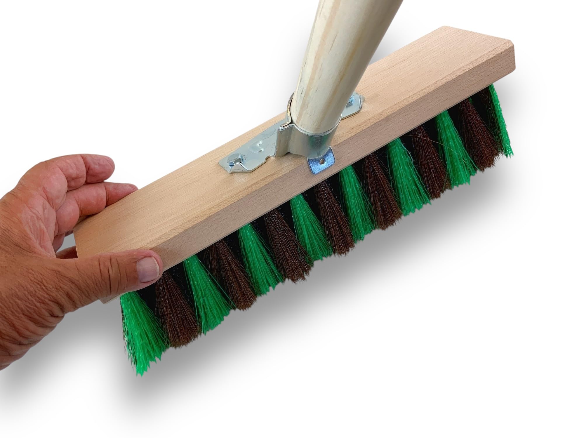 Kibros Balai cantonnier Jardinage 32 cm Fibre zébrée Manche Bois