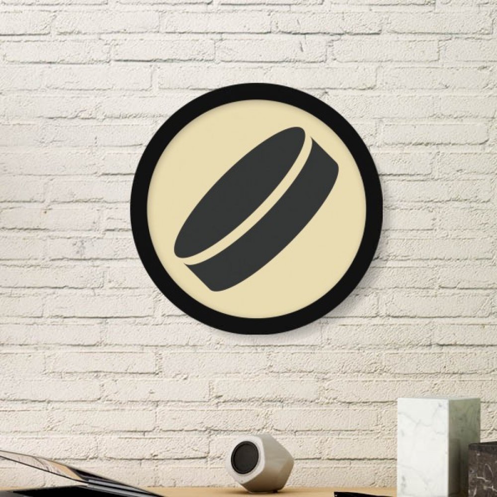 Cadre photo rond en bois noir avec peinture géométrique de discus sport DIYthinker
