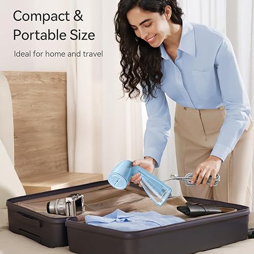 Miniatura 43 de HiLIFE Vaporizador mejorado para ropa, diseño portátil de mano, potente vapor de 1100 W, tanque más grande de 10.1 fl oz y tecnología sin fugas