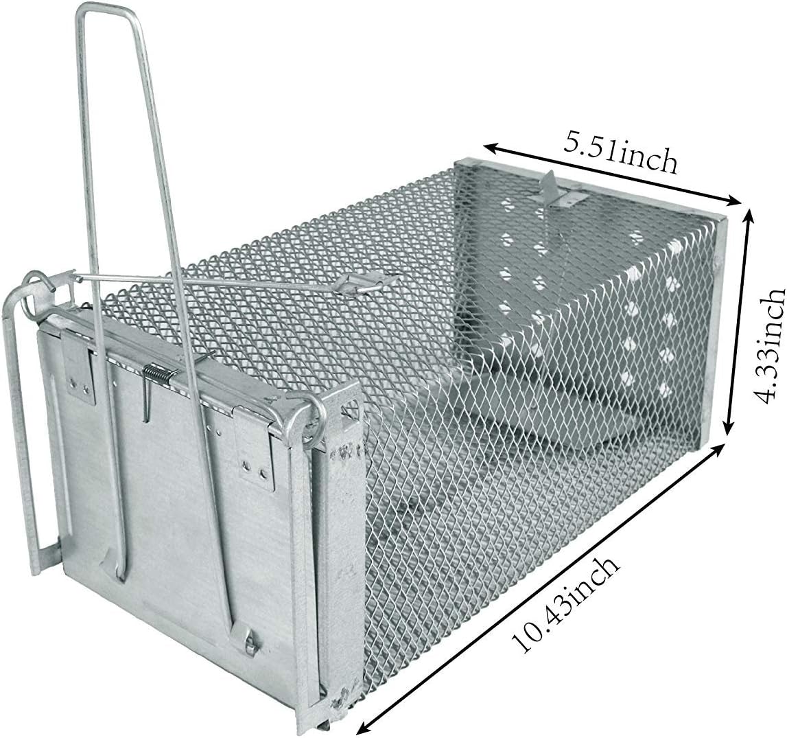 Becko Humane Mouse Trap Rat Trap Rodent Trap Live Catch Cage, Easy to Set Up and Reuse, Suitable for Use in Home, Gardens, Garages, etc - 26.5 × 14 × 11 cm
