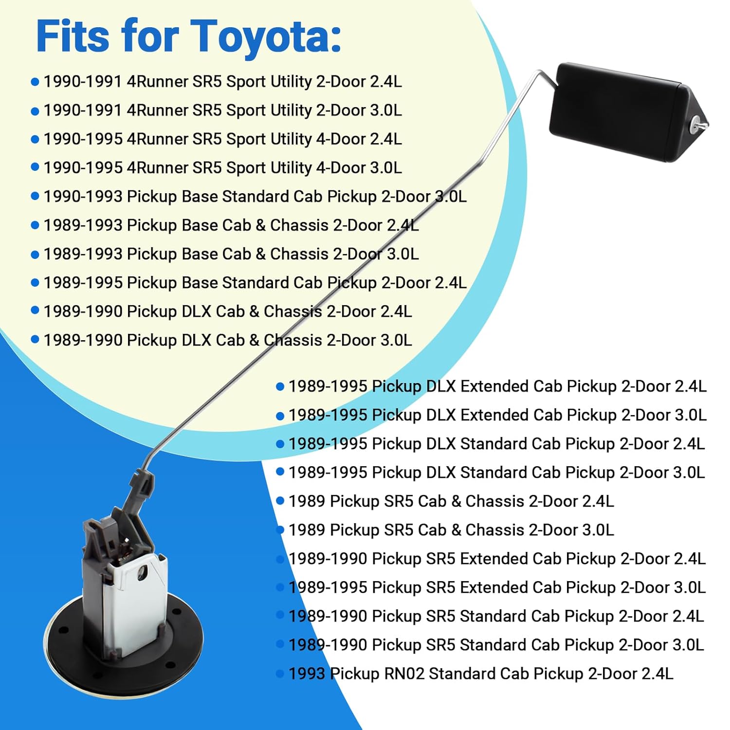 Fuel Gauge Sending Unit Fits for Toyota 1990-1995 4Runner1989-1995 Pickup r 3.0L V6 2.4L I4 Replace 83320-80179