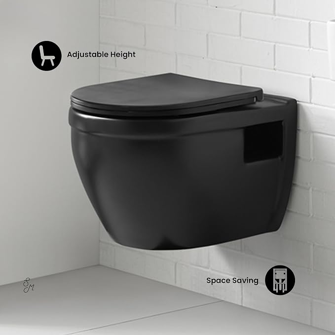Sanitario suspendido ovalado Swiss Madison negro mate miniatura 8