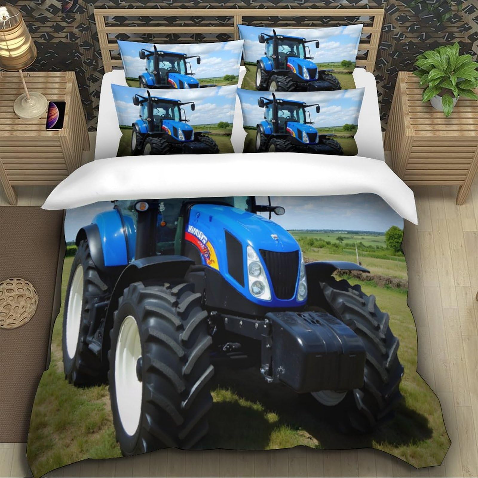 3D Traktor Bettwäsche Set Mikrofaser Kinder Jugend