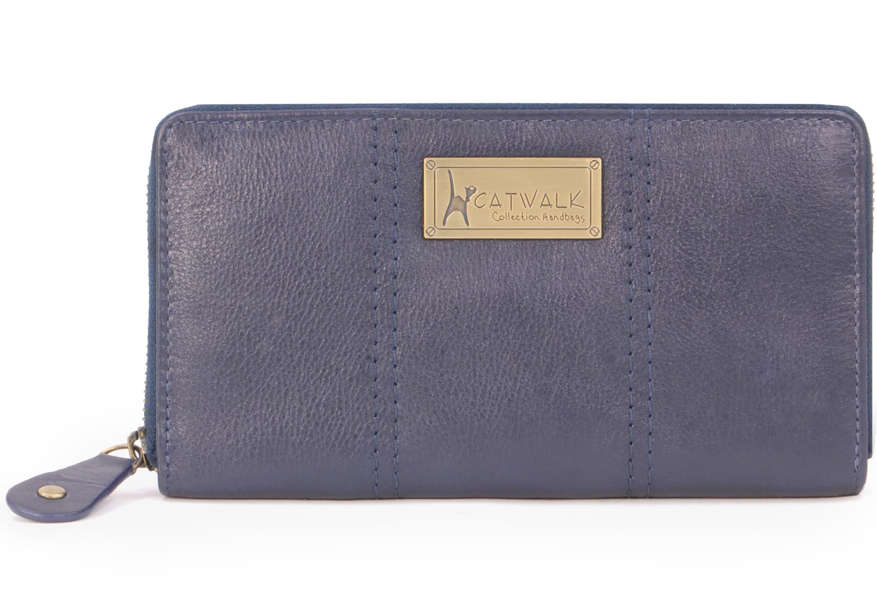 Ladies Medium Leather Purse - Women's Wallet with 8 Card Slots & Coin Pocket - RFID Protection - Gallery - Blue