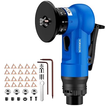 Pneumatic Chamfering Tool, Mini Air Chamfering Machine Trimming Chamfering Range 0.1-1.5mm 30000 RPM 45  Arc Corner with 1/4 Inch Air Inlet with C&R Angle Blades