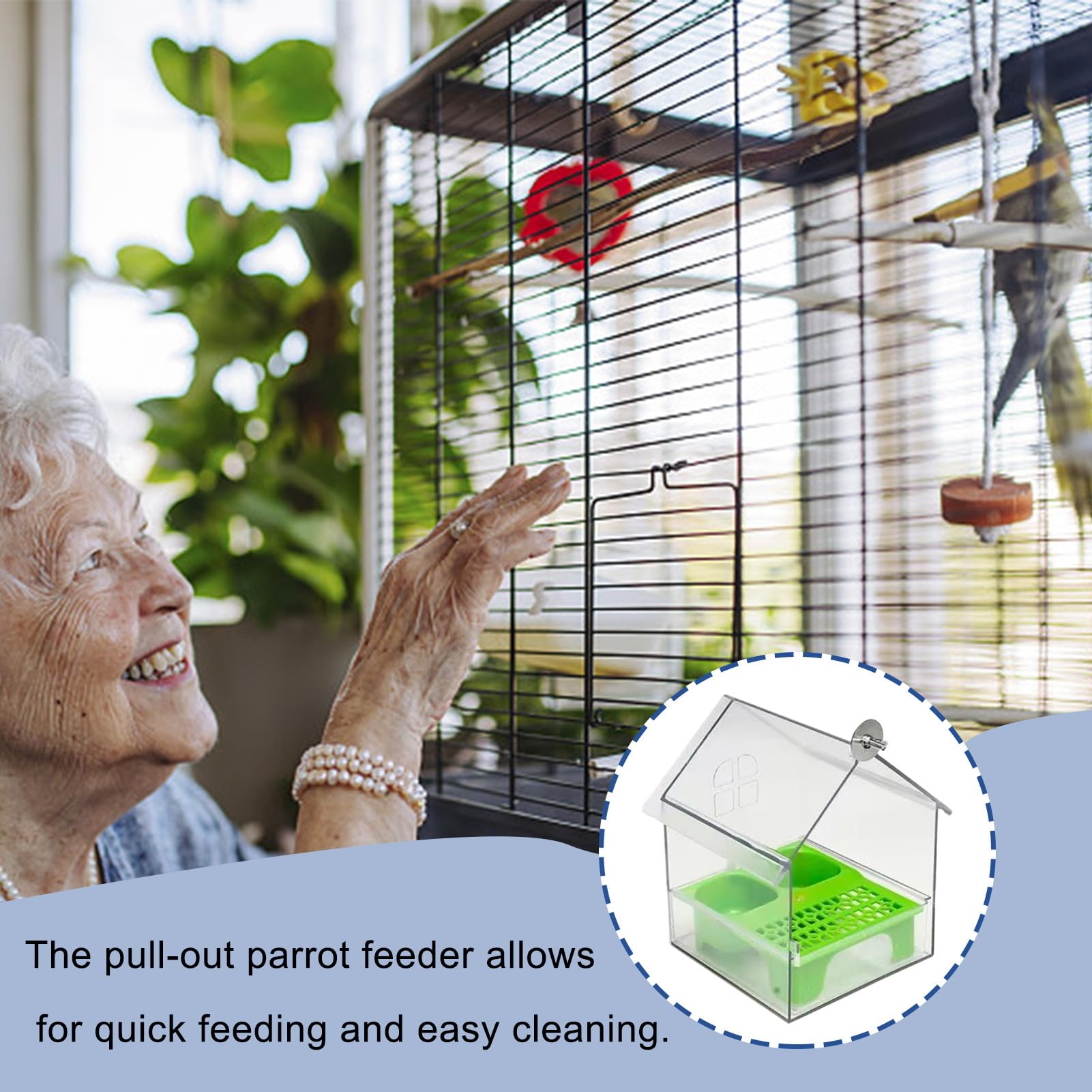 s Casa para Pájaros Exterior y Bebedero Transparente | Bol de Comida para Pájaros Para Periquitos, Colibríes, Pinzones, Balcón, Patio, Jardín, Patio Trasero, Observación de Aves y