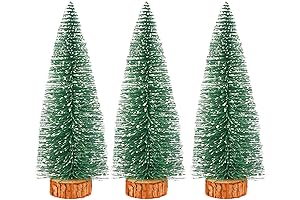 Handcrafted 10-Inch Bottle Brush Christmas Tree Ornaments