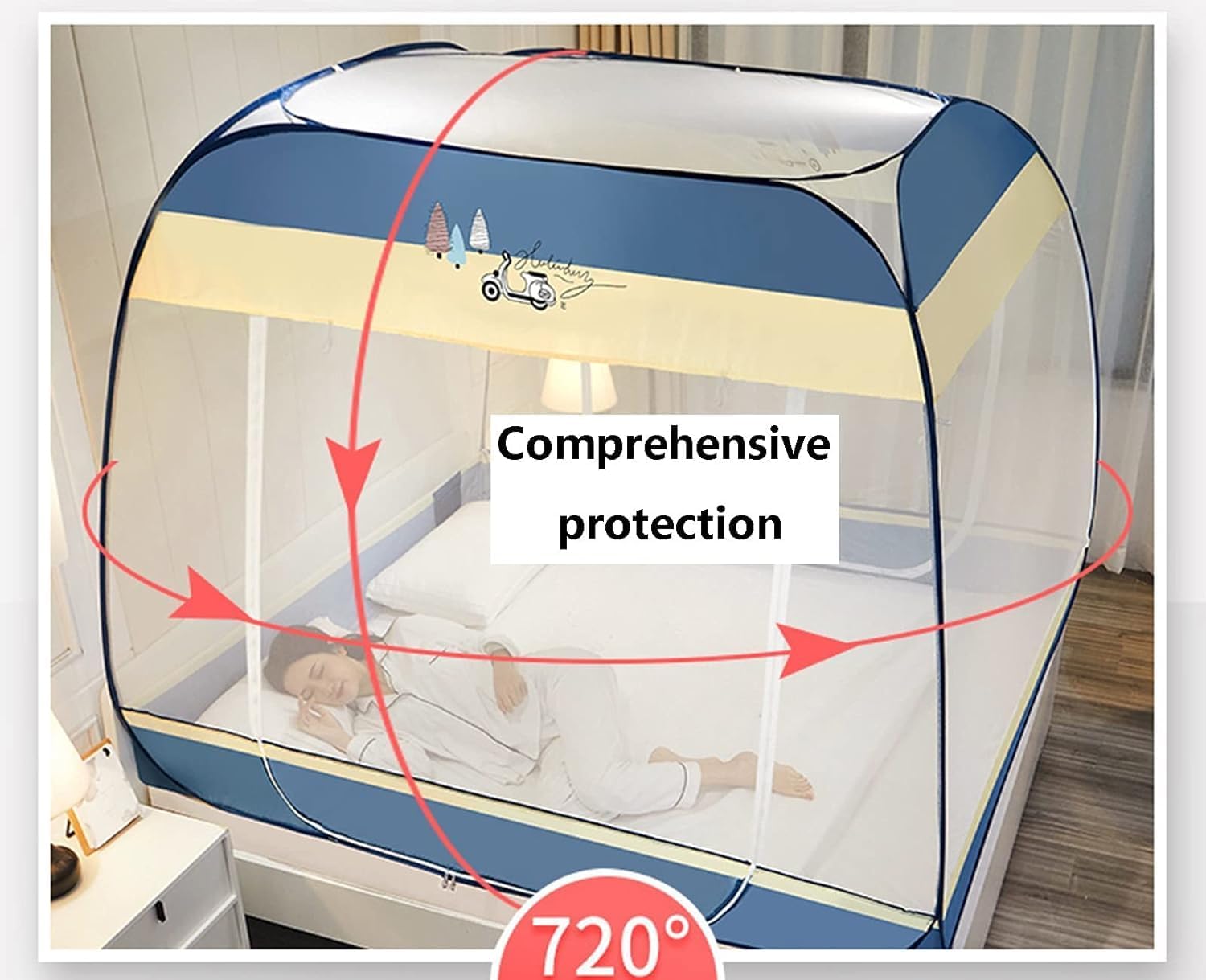 Mosquito Net Outdoor Mosquito Net, Portable Pop-up Mosquito Net, Installation Bedroom Mosquito Net for Bed(Style 2,1.2m)
