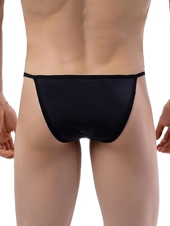 iKingsky Men's String Bikini Underwear High-leg Opening Briefs Sexy Brazilian Cut Bulge Underwear