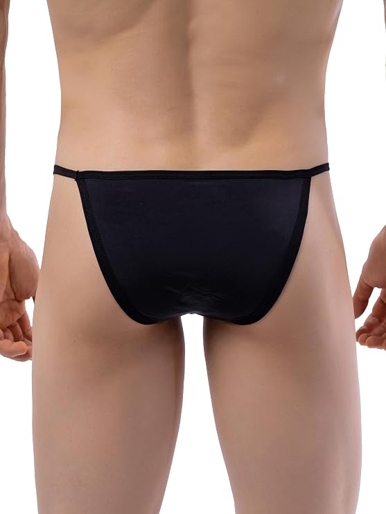 iKingsky Men's String Bikini Underwear High-leg Opening Briefs Sexy Brazilian Cut Bulge Underwear