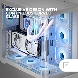 Mars Gaming MC-FUSION, Gaming ATX Case, Full Side Window and Continuous Curved Tempered Glass Front, PC Mid-Tower with Dual-Chamber Design, Liquid Cooling Support, Optimized Internal Space, White - 2